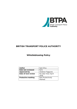 BTPA Whistleblowing policy - British Transport Police Authority