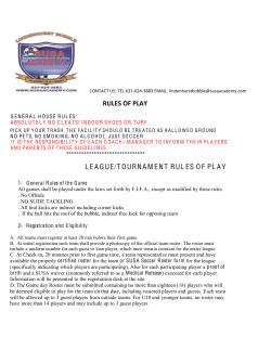 league and tournaments rules of play