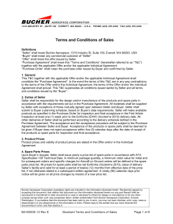 Standard Terms and Conditions of Sales