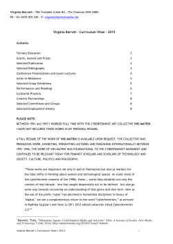 Virginia Barratt cv 2015