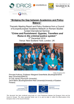 the Bridging the Gap between Academics and Policy
