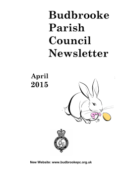 Newsletter April 2015 - Budbrooke Parish Council