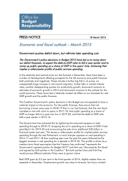 Economic and fiscal outlook press notice - March 2015
