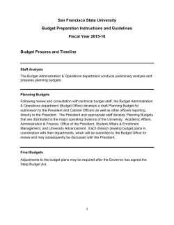 Budget Planning Instructions & Timeline
