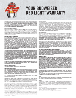 U.S. Warranty - Budweiser Red Lights