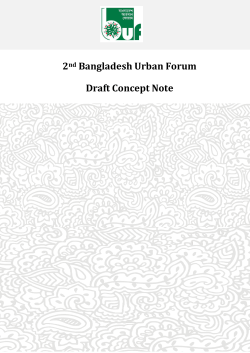 2nd Bangladesh Urban Forum Draft Concept Note