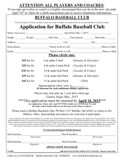 2015 Baseball Form - Buffalo Baseball Club