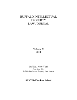 the Table of Contents - Buffalo Intellectual Property Journal