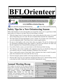 Safety Tips for a New Orienteering Season Annual Meeting