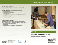 Program Reference Guide - Minnesota Housing Finance Agency