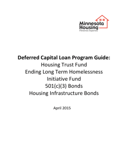 Deferred Capital Loan Program Guide: Housing Trust Fund Ending