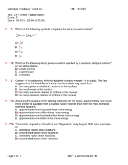 Individual Feedback Report for: St#: 1141027 Test: Ch 7 CHEM
