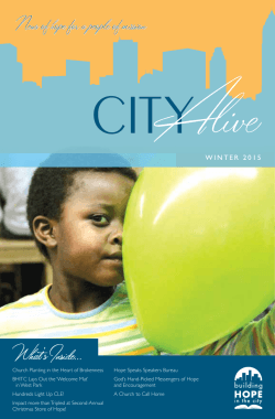 Winter 2015 (pdf link) - Building Hope in the City