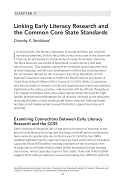 Linking Early Literacy Research and the Common