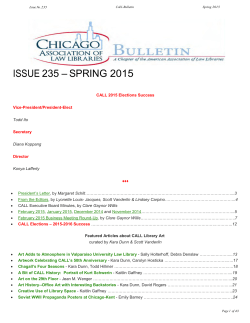 spring 2015 - CALL Bulletin - Chicago Association of Law Libraries
