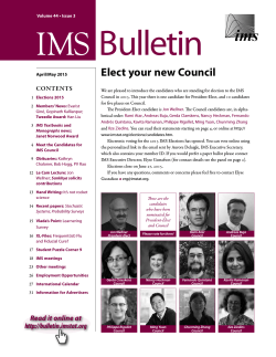 Elect your new Council - IMS Bulletin