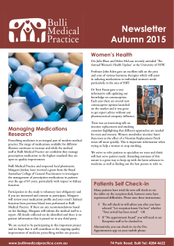 Newsletter Autumn 2015 - Bulli Medical Practice