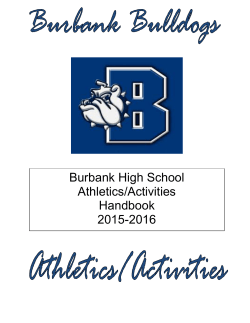 Burbank High School Athletics/Activities Handbook 2015-2016