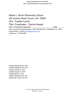 2014-15 School Improvement Plan - Robert Burch Elementary School