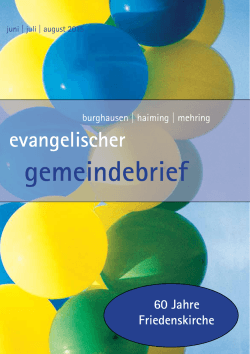 Juni-Juli-August - Evangelisch-lutherische Kirche Burghausen