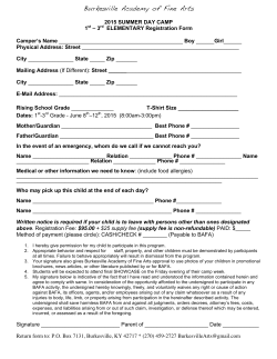 1st-3rd Grade Camp Forms