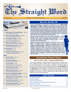 April 2015 Issue - Burlington County Bar Association