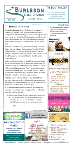 Newsletter April 2015 - Burleson Bible Church
