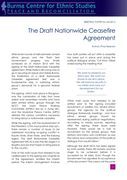 The Draft Nationwide Ceasefire Agreement