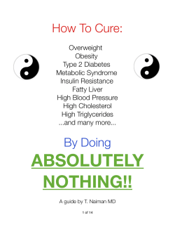 to printable PDF version - Burn Fat Not Sugar: Diet And