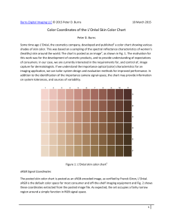 Coordinates of L`OrÃ©al Skin Color Chart