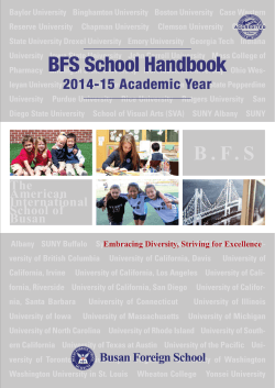 BFS School Handbook - Busan Foreign School
