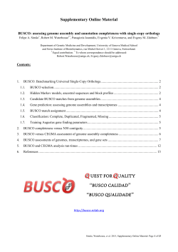 Supplementary Online Material UEST FOR UALITY âBUSCO