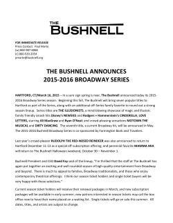 THE BUSHNELL ANNOUNCES 2015