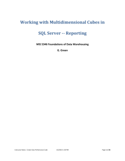 Working with Multidimensional Cubes in SQL Server -