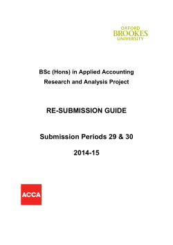 Re-submission Guide - Oxford Brookes University Business School