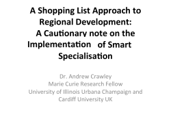 A Shopping List Approach to Regional Development: A Cau onary
