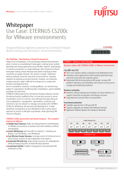 Whitepaper Use Case: ETERNUS CS200c for VMware