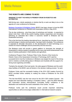 THE ROBOTS ARE COMING TO BCEC