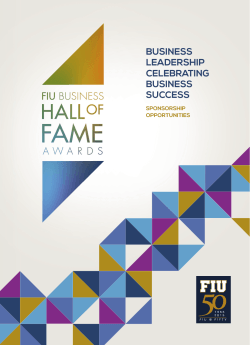 Hall of Fame Brochure - FIU College of Business
