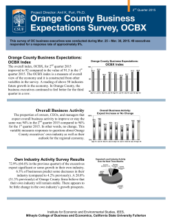 Orange County Business Expectations Survey OCBX, 2nd quarter of