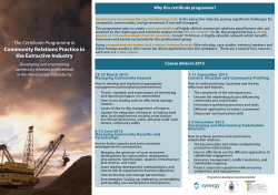 Community Relations Practice in the Extractive Industry