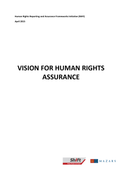 Vision for Human Rights Assurance paper