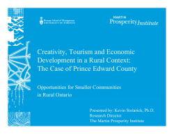 Creativity, Tourism and Economic Development in a Rural Context