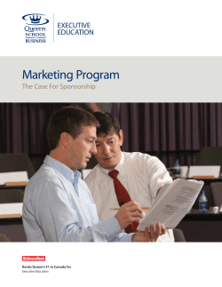 Marketing Program - Queen`s School of Business