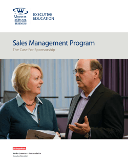 Sales Management Program - Queen`s School of Business