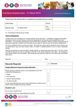 Individual Questionnaire â 31 March 2015