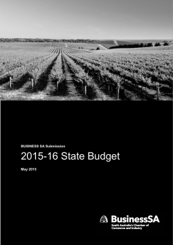 our full 2015-16 State Budget Submission