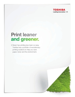 Print leaner and greener. - Toshiba America Business Solutions