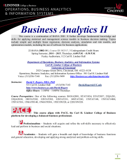 Recent Syllabus Night - Carl H. Lindner College of Business