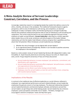 A Meta-Analytic Review of Servant Leadership